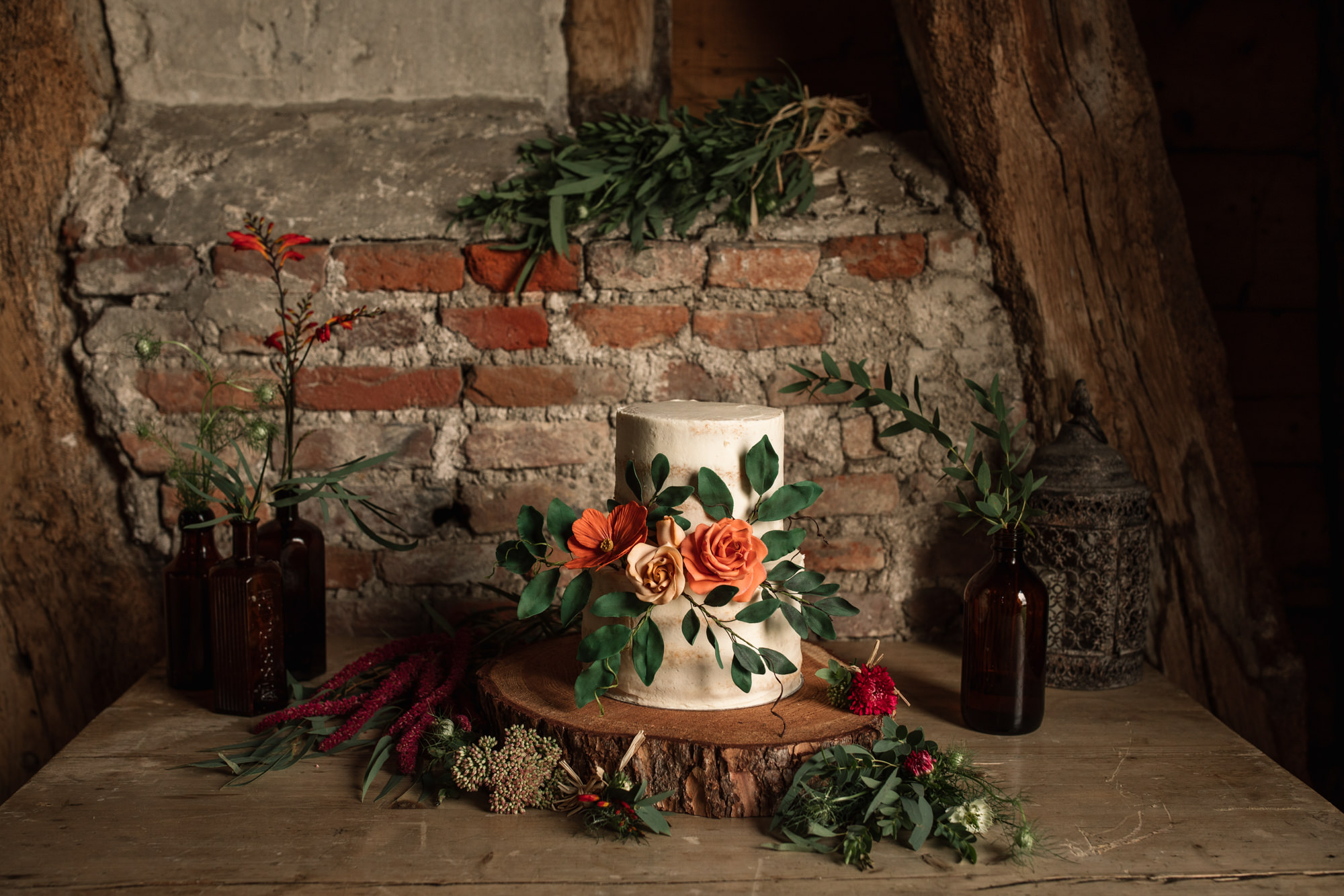 Wedding Cake at Suffolk Barn Wedding Shoot
