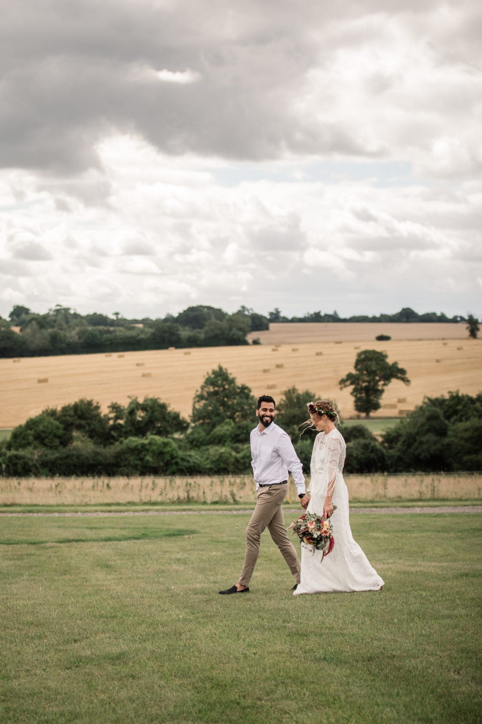 Bride and Groom for Suffolk Barn Wedding Photographer