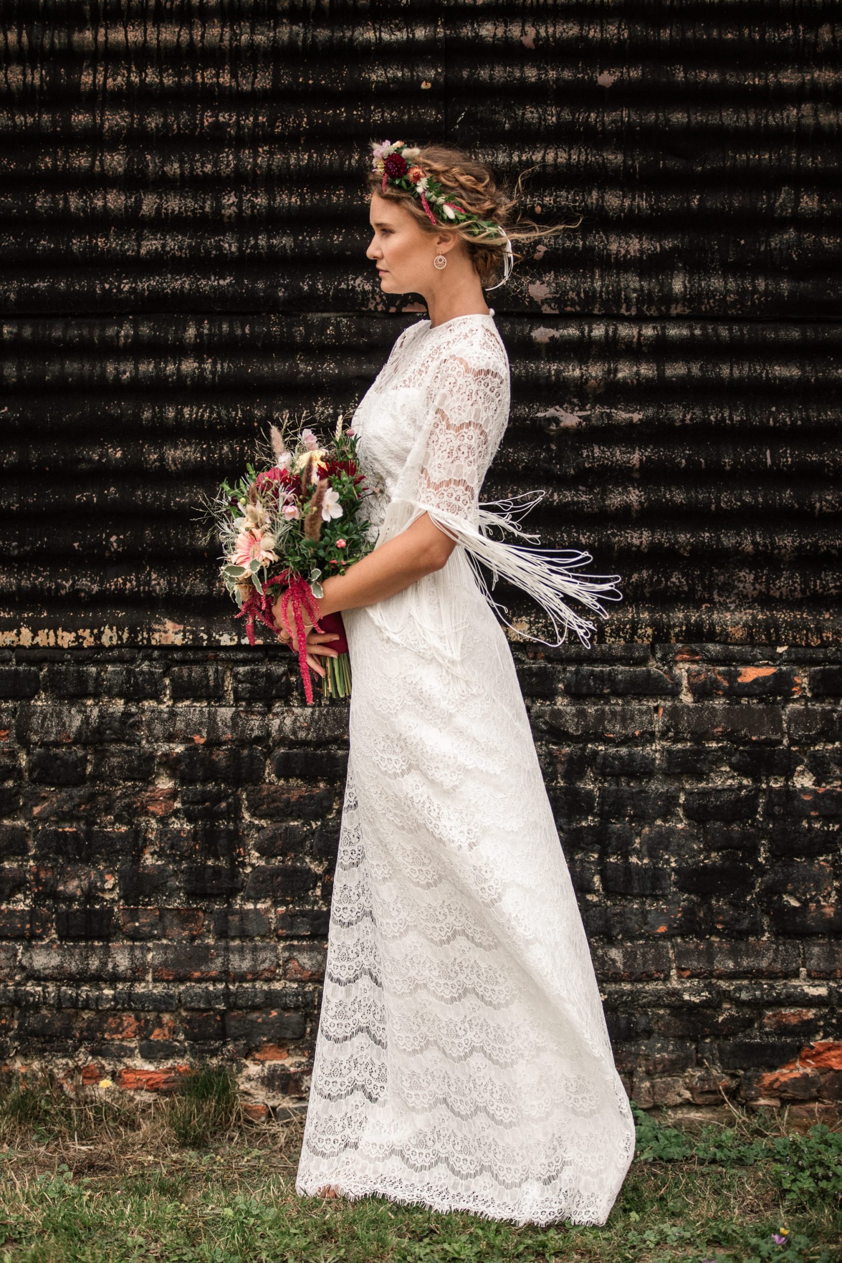 Bride for Suffolk Barn Wedding Photographer