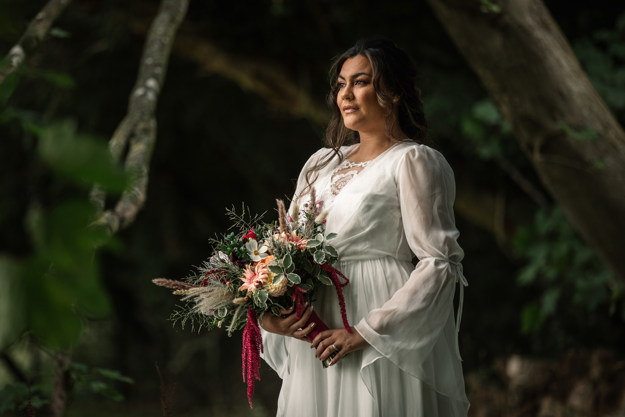 Bride at styled shoot Suffolk Barn Wedding Photographer