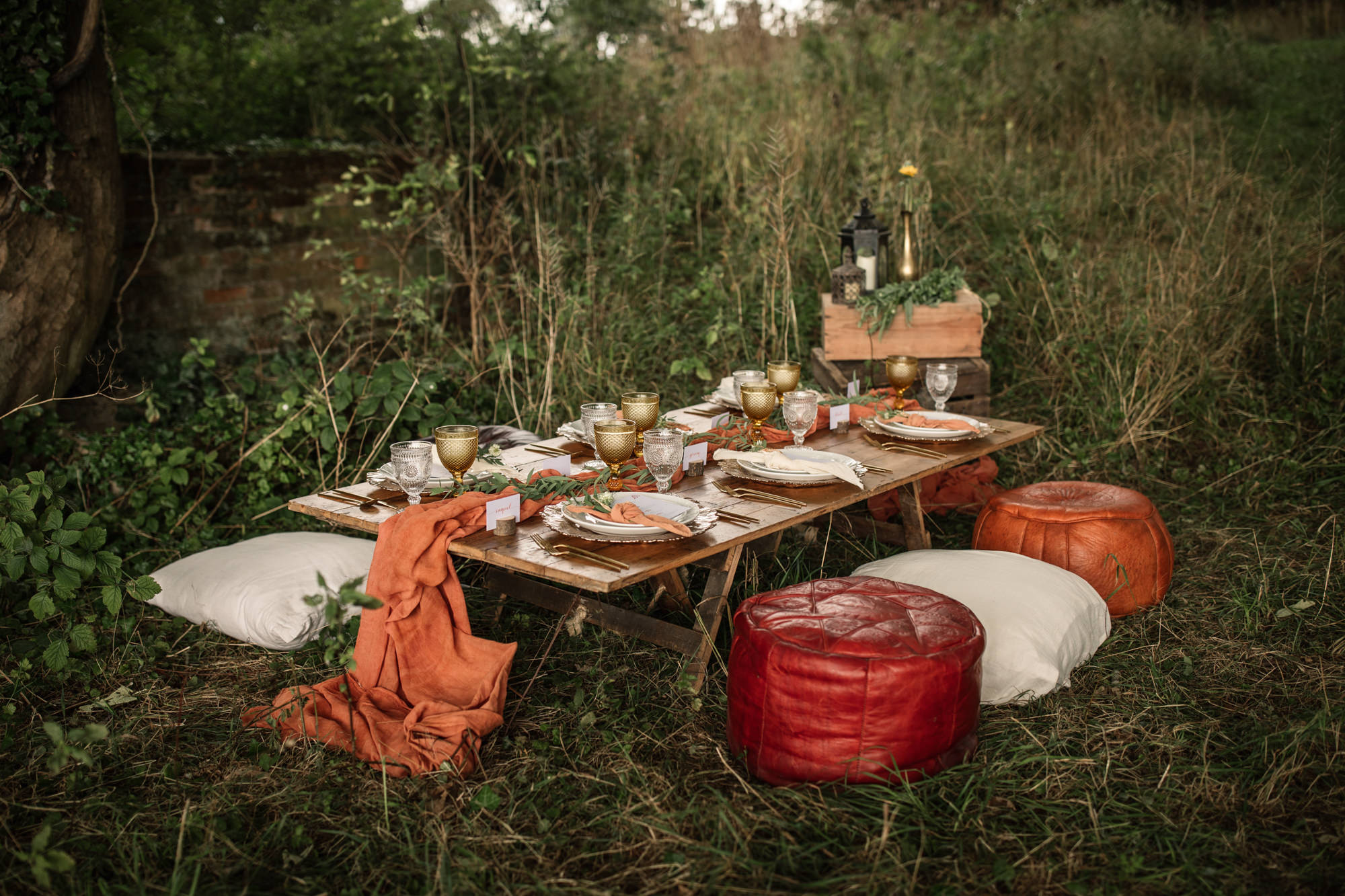 Wedding table setting for styled shoot for Suffolk Barn Wedding Photographer