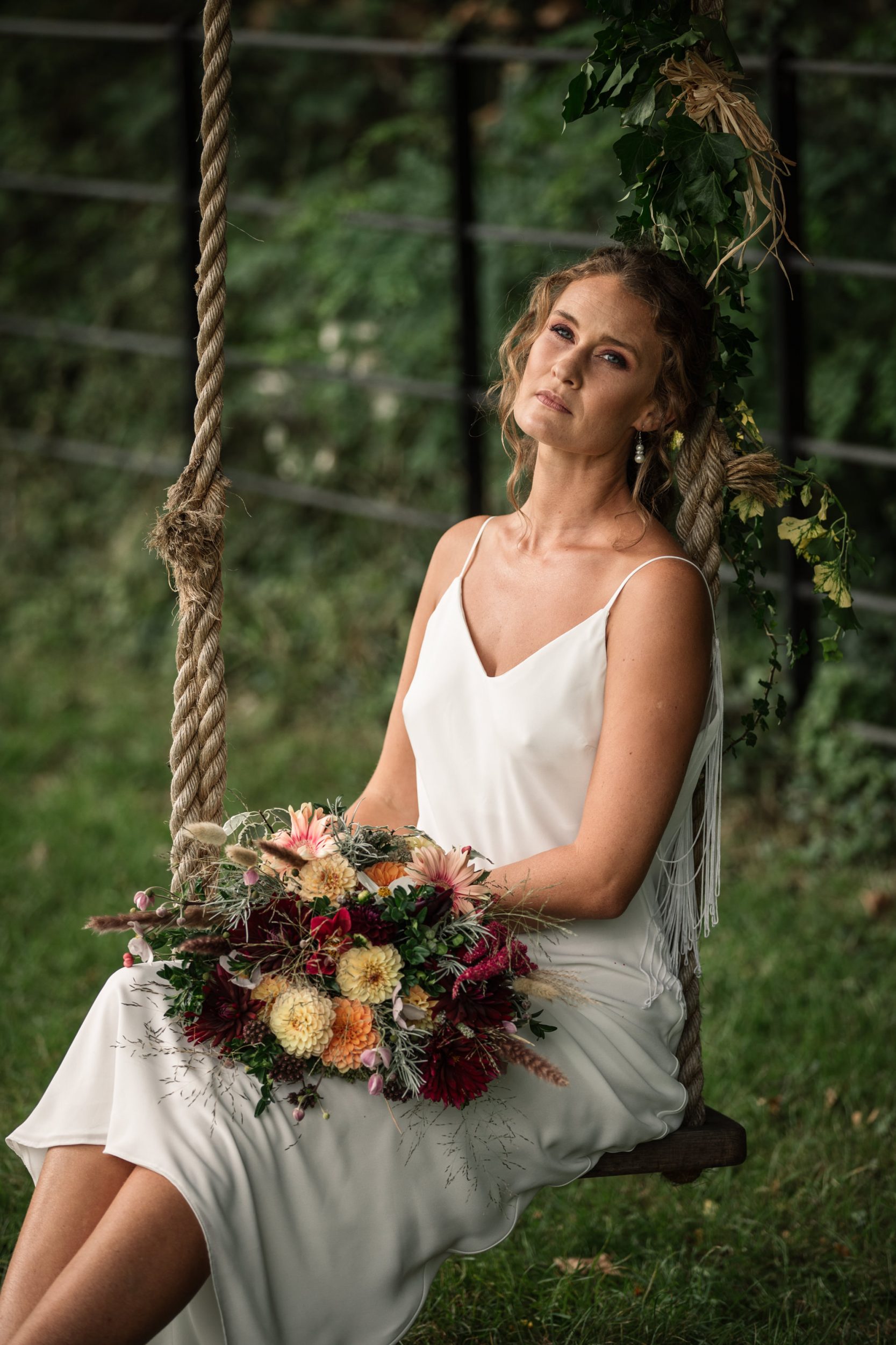Bride at Suffolk Barn wedding shoot