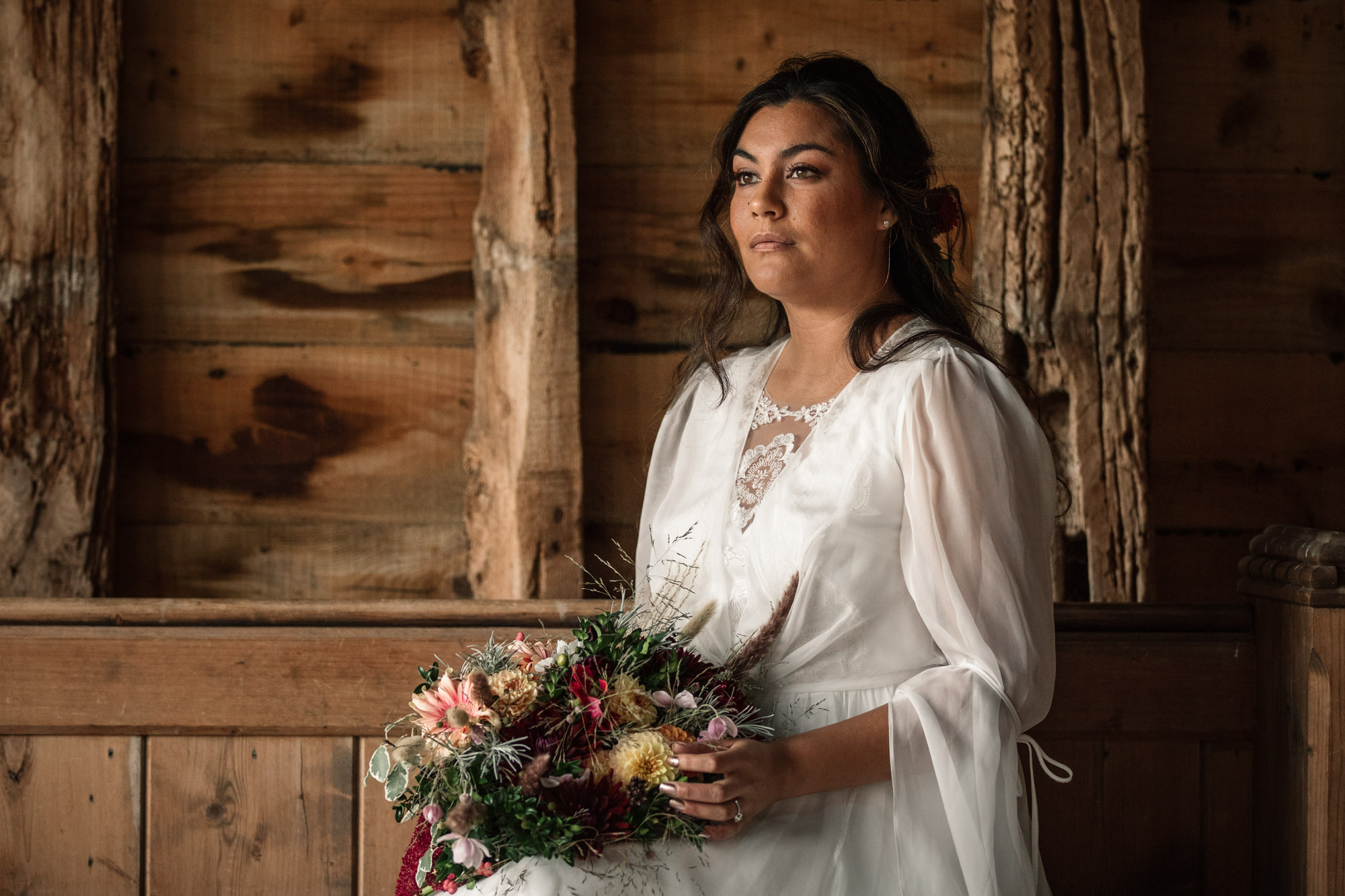Bride at Suffolk barn Wedding shoot for Suffolk Barn Wedding Photographer